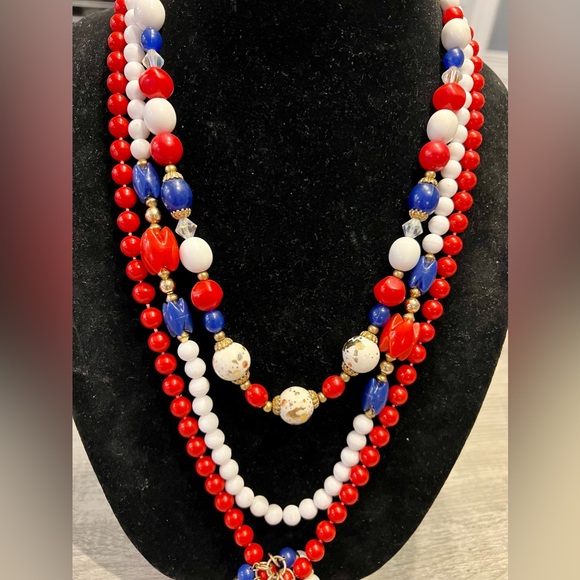 HONG KONG 5 piece JEWELRY SET-AMAZING RED WHITE BLUE🇺🇸 - Picture 4 of 12